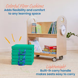 ECR4Kids SoftZone - Cojines de suelo, cuadrados, asientos flexibles, esmeralda, 6 piezas
