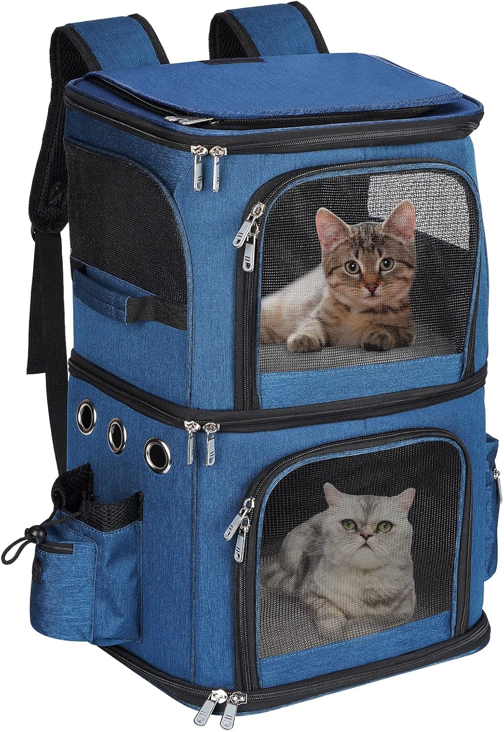 Mochila transportadora de mascotas de doble compartimento