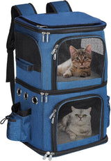 Mochila transportadora de mascotas de doble compartimento