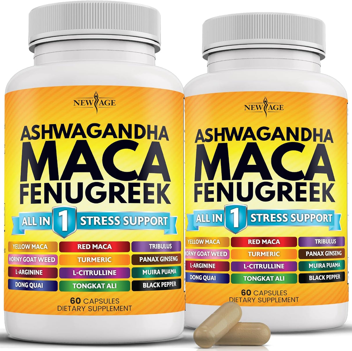 Suplemento de Ashwagandha Maca y Fenogreco con Ginseng