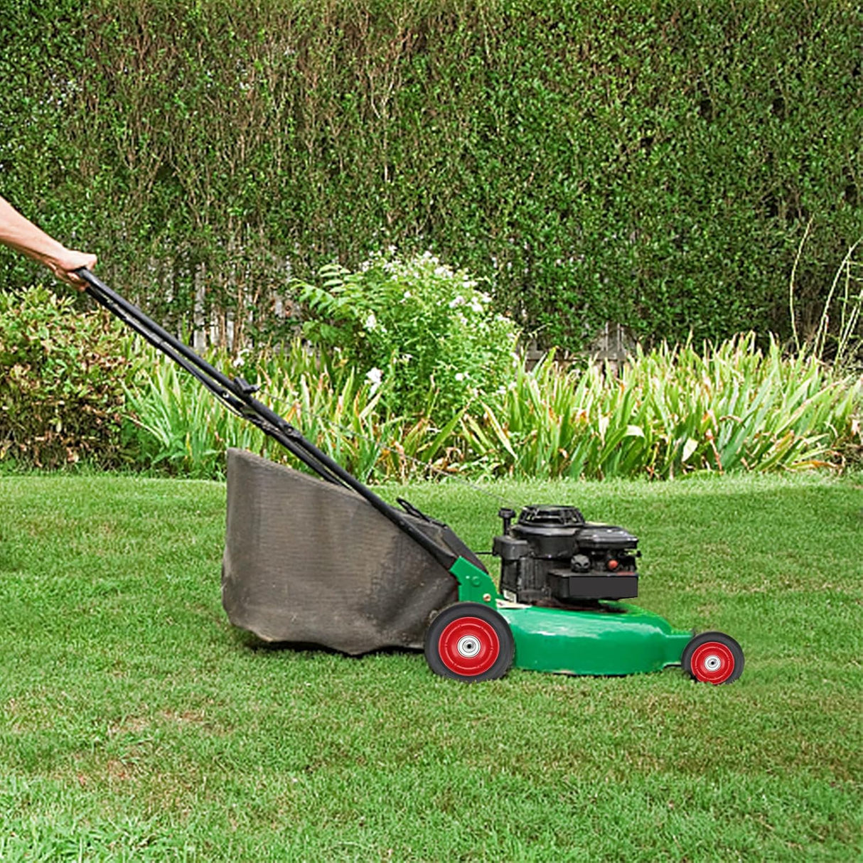 Ruedas de goma sólida PINGEUI 8” 220 lbs, 4 piezas, 1/2”