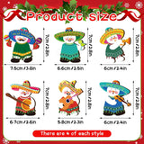 Adornos de Madera Mexicanos, Feliz Navidad, 24 Piezas, 6 Estilos