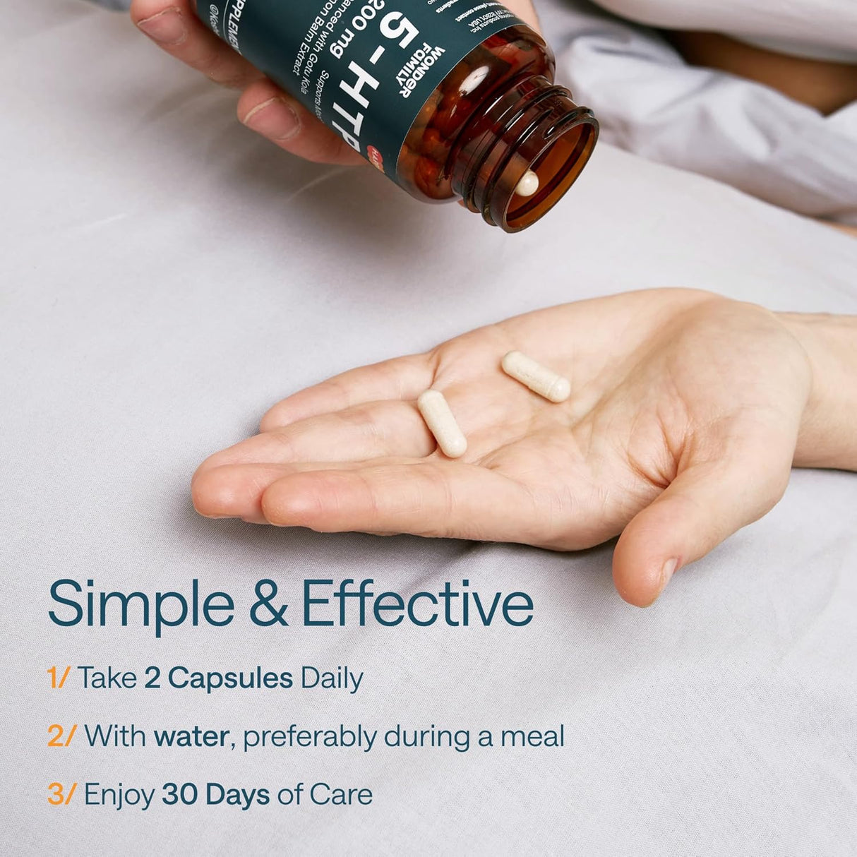 Suplemento 5 HTP 200mg con B6 y Gotu Kola - 60 cápsulas