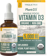 Plant-D3 Vitamina D3 Orgánica Max Fuerza 5000 IU - 1oz
