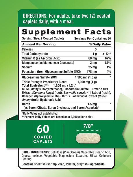 Complejo de Glucosamina y Condroitina Nature's Truth 60 Caplets