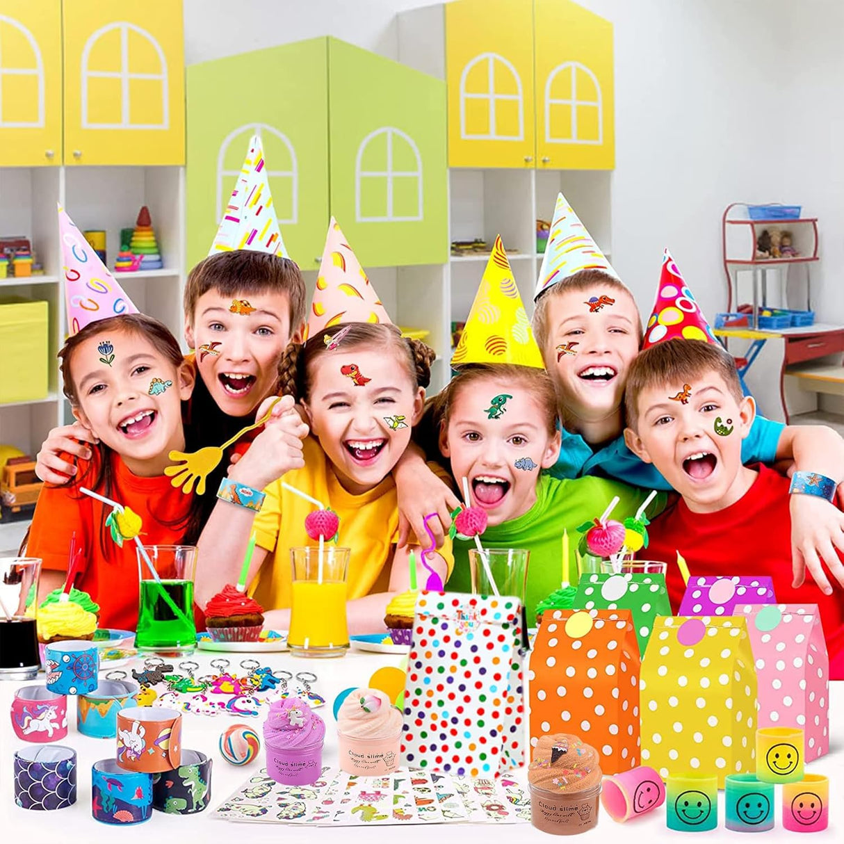 Favors para Fiesta con Slime, Unicornios, Dinosaurios y Más
