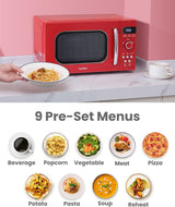 Microondas Retro COMFEE', 0.7 Cu Ft, 700W, 9 Menús, AM720C2RA-R