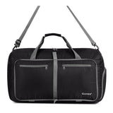 Bolsa de lona plegable de viaje 60L resistente al agua negro