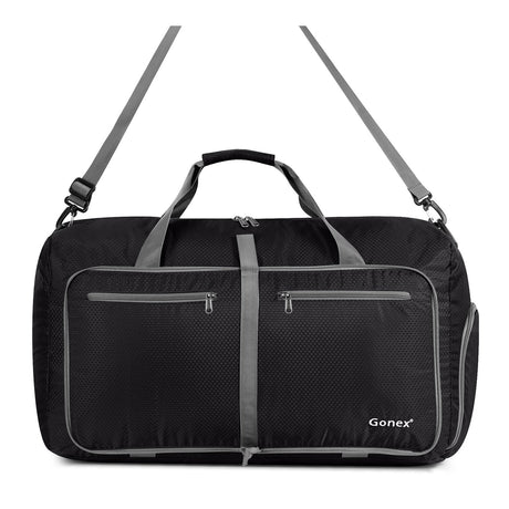 Bolsa de lona plegable de viaje 60L resistente al agua negro