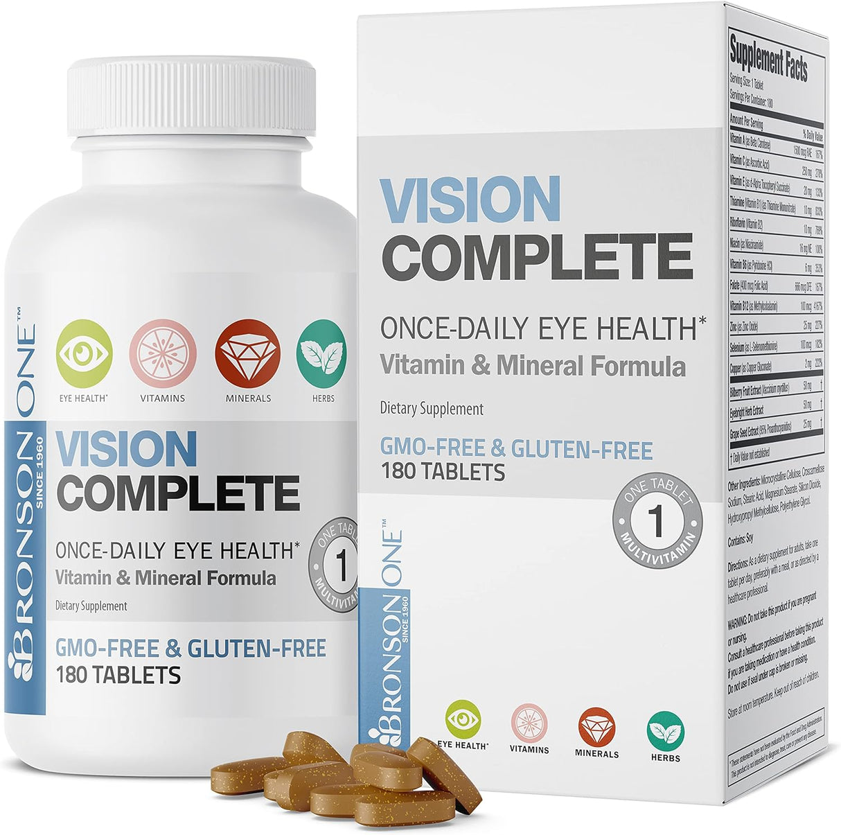 Suplemento multivitamínico para la salud ocular 180 tabletas