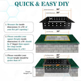Anillo de fuego sin humo cuadrado - Acero al carbono 36" OD