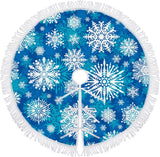 Funda para árbol de Navidad 30 con copos de nieve y flecos