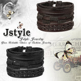 Pulsera de cuero trenzado para hombres Mujeres Negro y Marrón