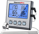 Termómetro de cocina ThermoPro TP17, doble sonda, temporizador.