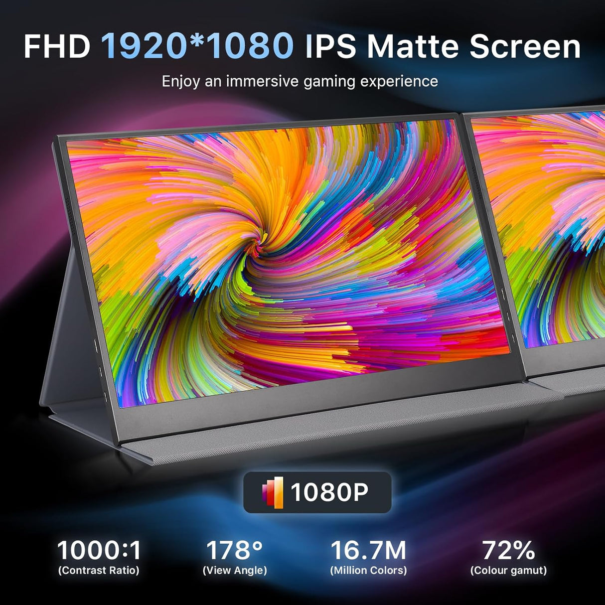 Monitor portátil 15.6 1080P USB-C HDMI, Ultra Fino, IPS