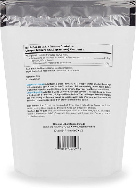 Suplemento de Proteína de Suero Klean ATHLETE Klean Isolate NSF 20Serv