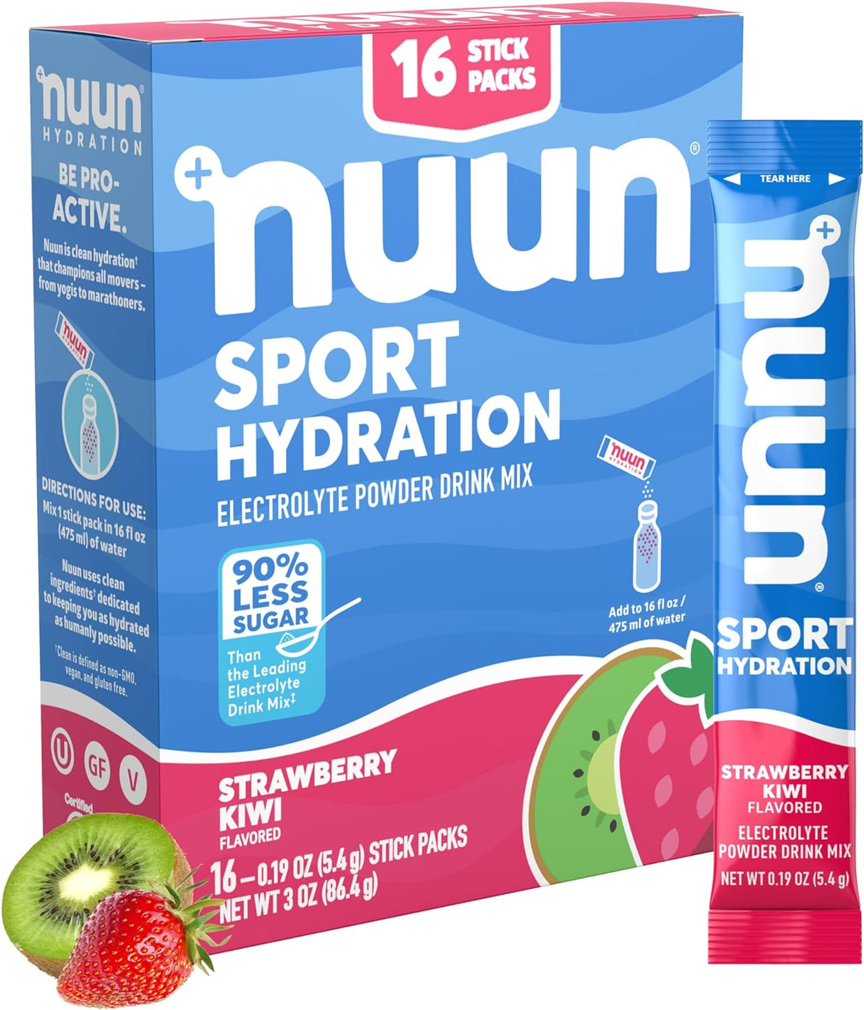 Suplemento Nuun de electrolitos en polvo sabor fresa