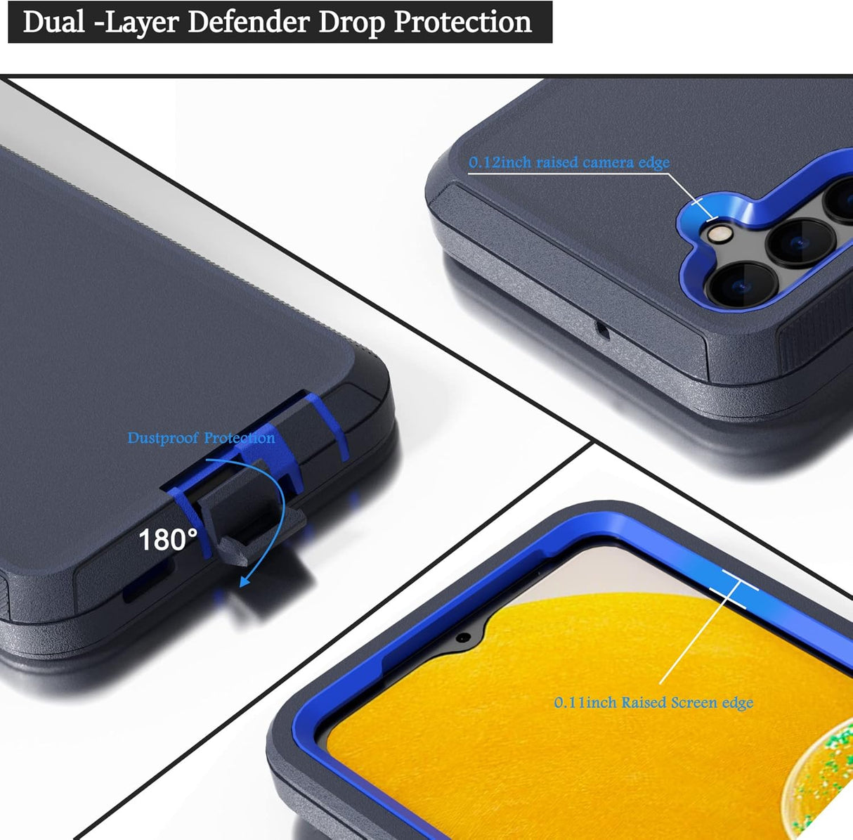 Funda compatible con Samsung Galaxy A13 5G (no para A13 4G), con clip de cinturón, resistente, resistente a prueba de golpes, protección de cuerpo completo, función atril, funda para Samsung Galaxy A13 5G (azul)