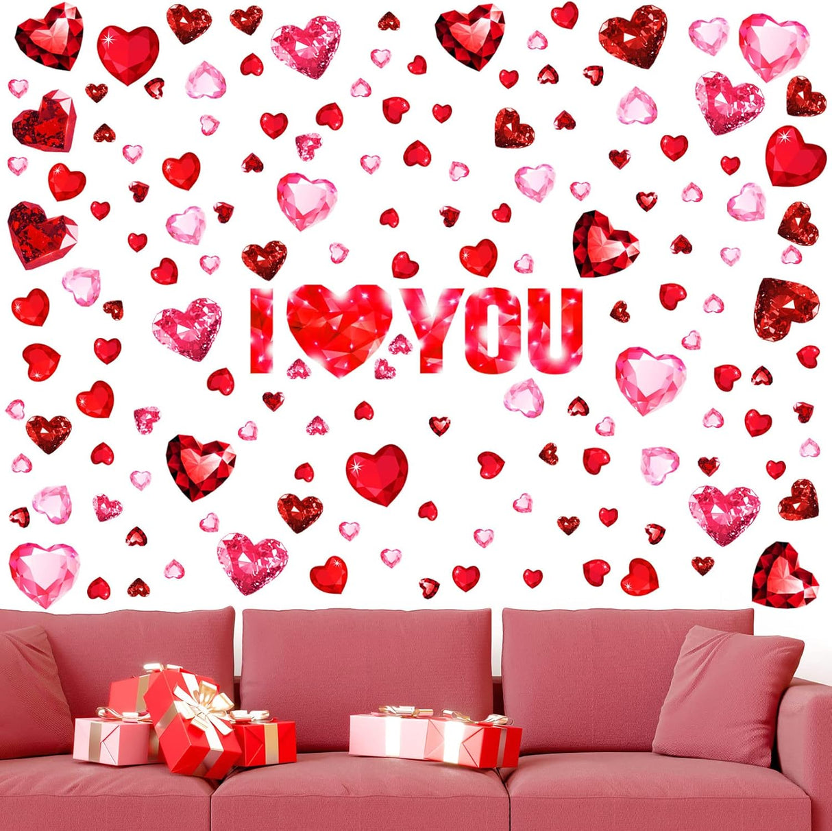 Stickers de Pared para San Valentín, 259 Piezas, Removibles