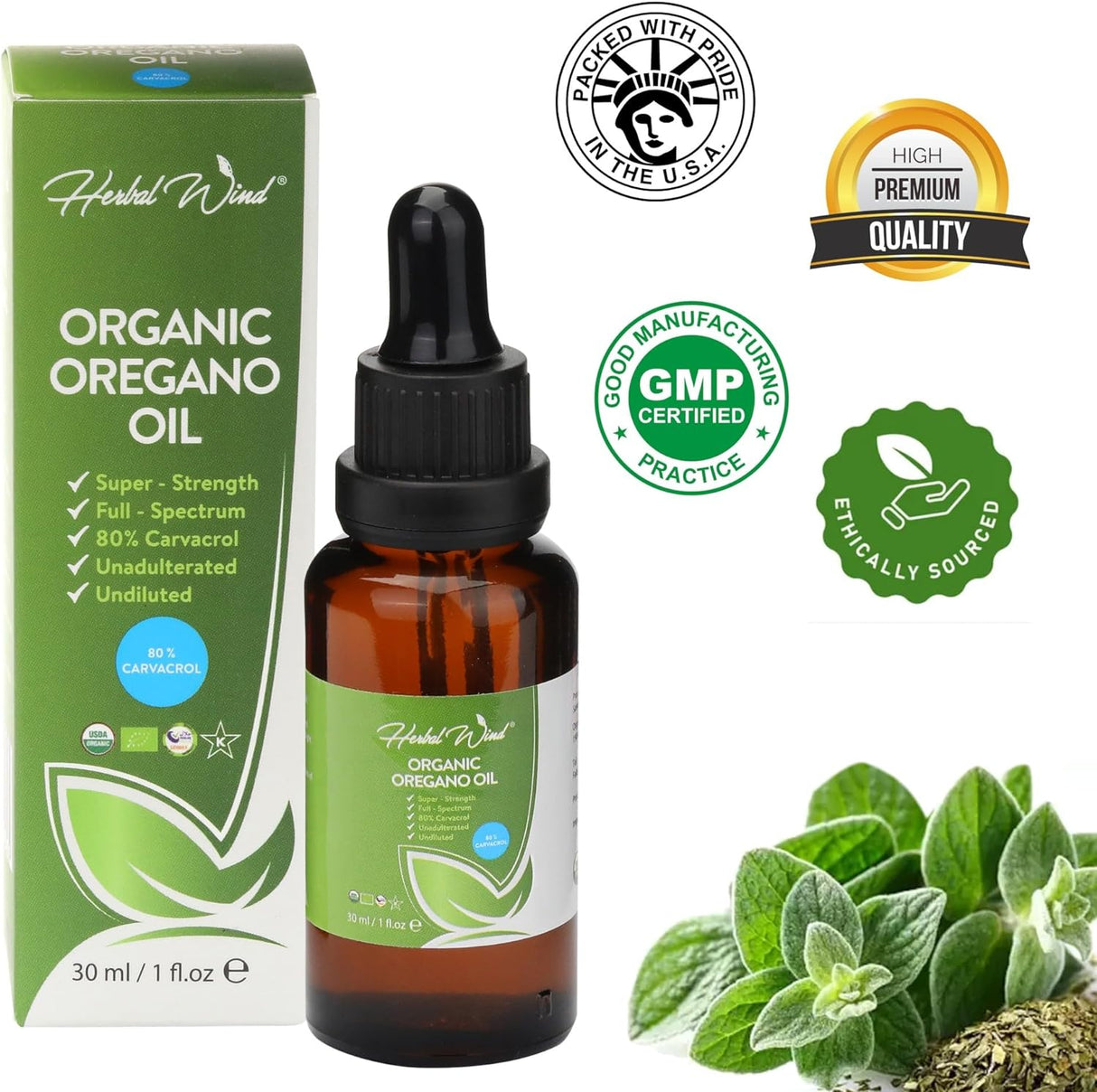 Aceite de Orégano Orgánico  Suplementos Herbales Veganos