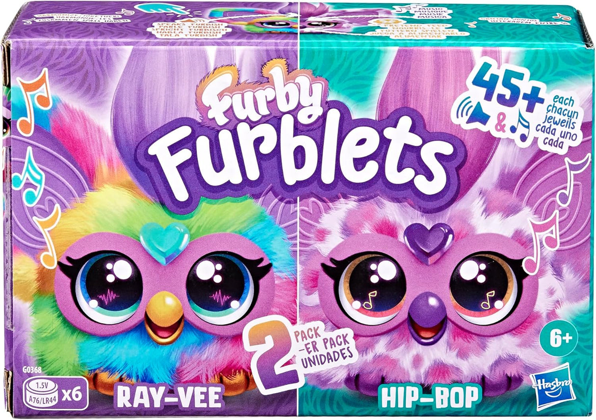Furby Furblets 2-Pack, Mini Amigos Ray-Vee y Hip-Bop, 45+ Sonidos
