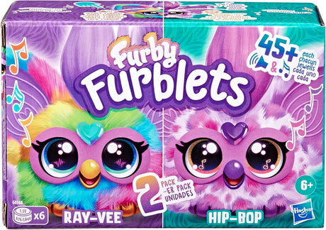Furby Furblets 2-Pack, Mini Amigos Ray-Vee y Hip-Bop, 45+ Sonidos
