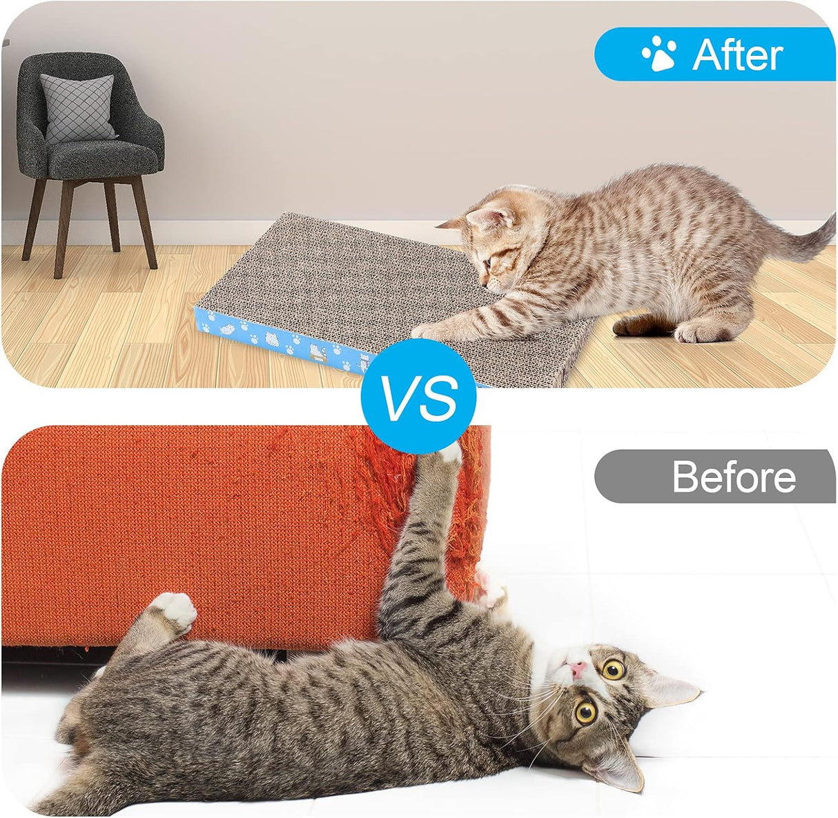 Rascador para gatos reversible duradero y reciclable