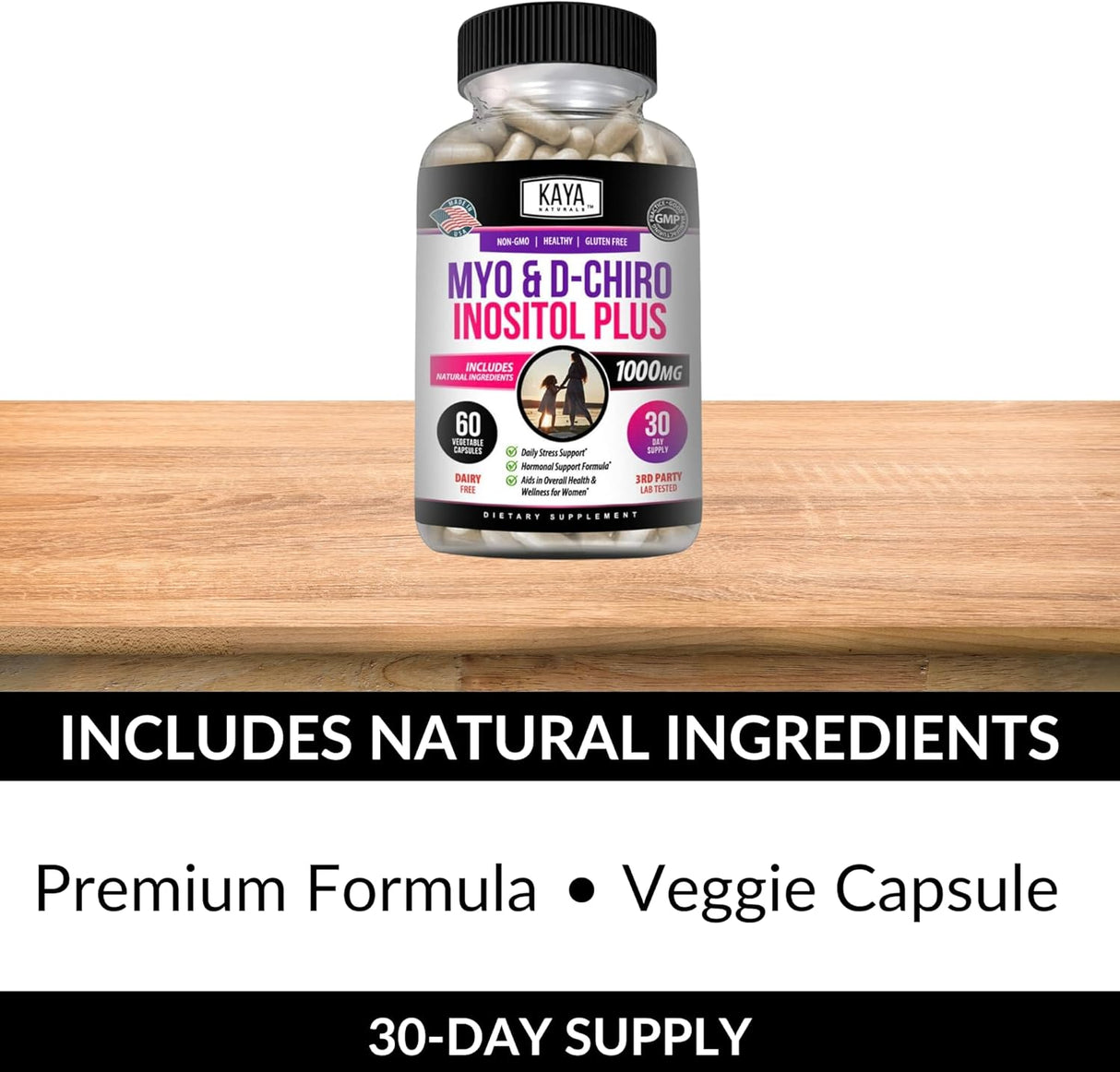 Kaya Naturals Myo & D-Chiro Inositol Plus, 60 cápsulas