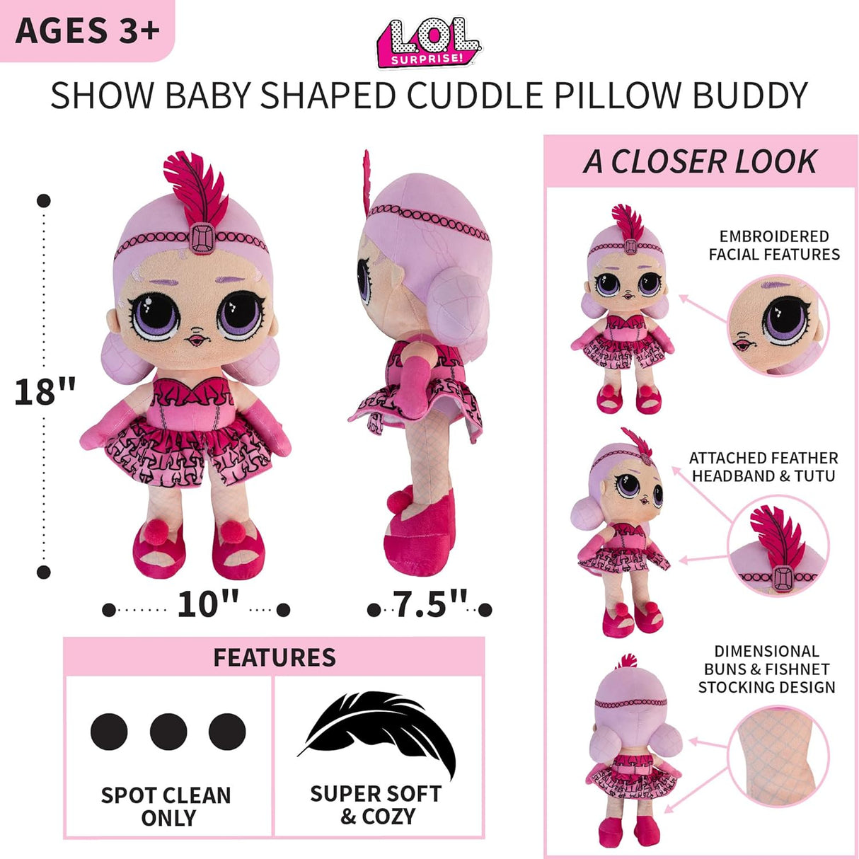 Almohada de Peluche Súper Suave LOL Surprise Show Baby