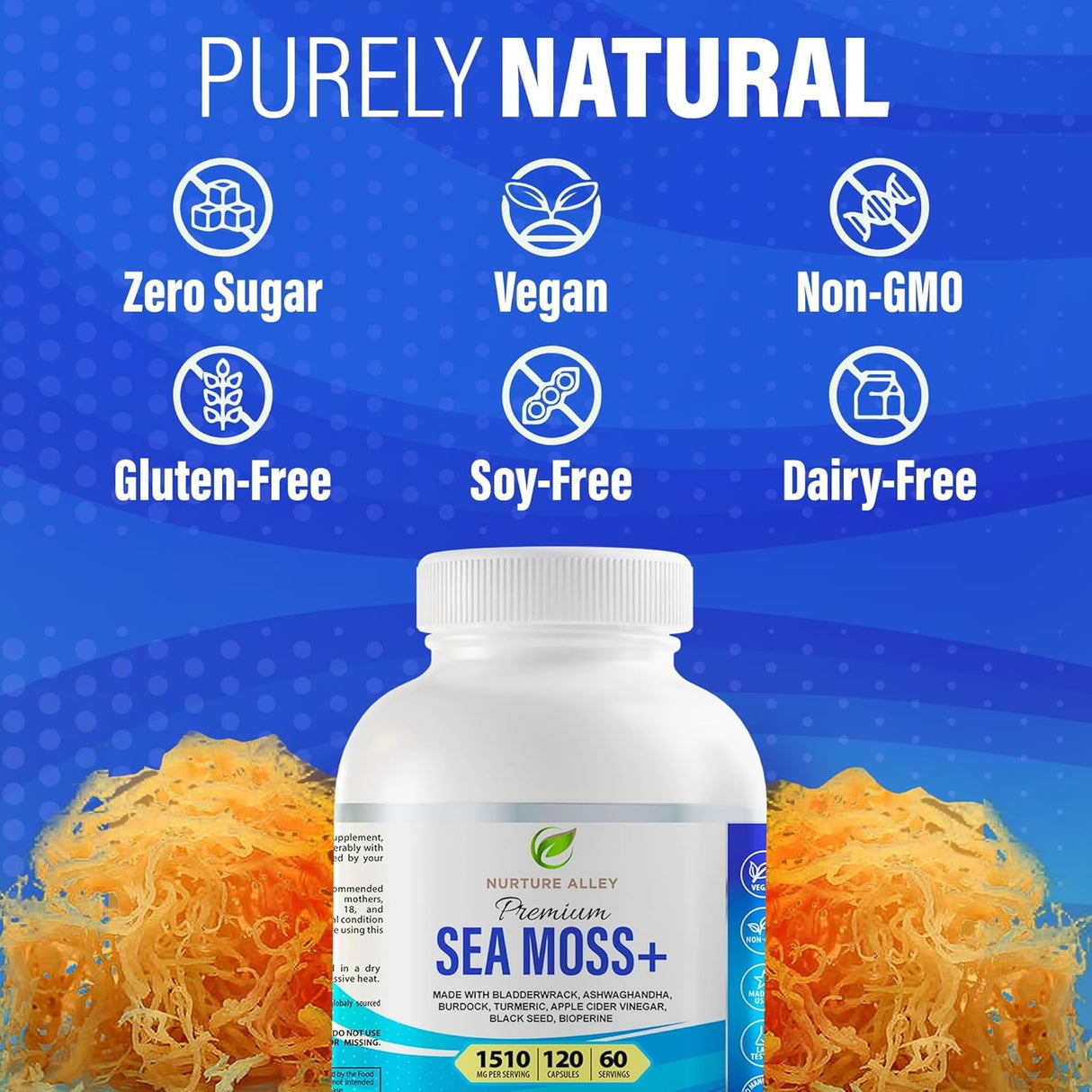 Complejo 8 en 1 de superalimentos: Sea Moss, Black Seed, Ashwagandha