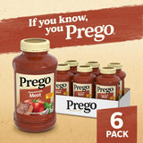 Prego Salsa italiana de pasta de tomate saborizada con carne, tarro de 45 onzas (caja de 6)