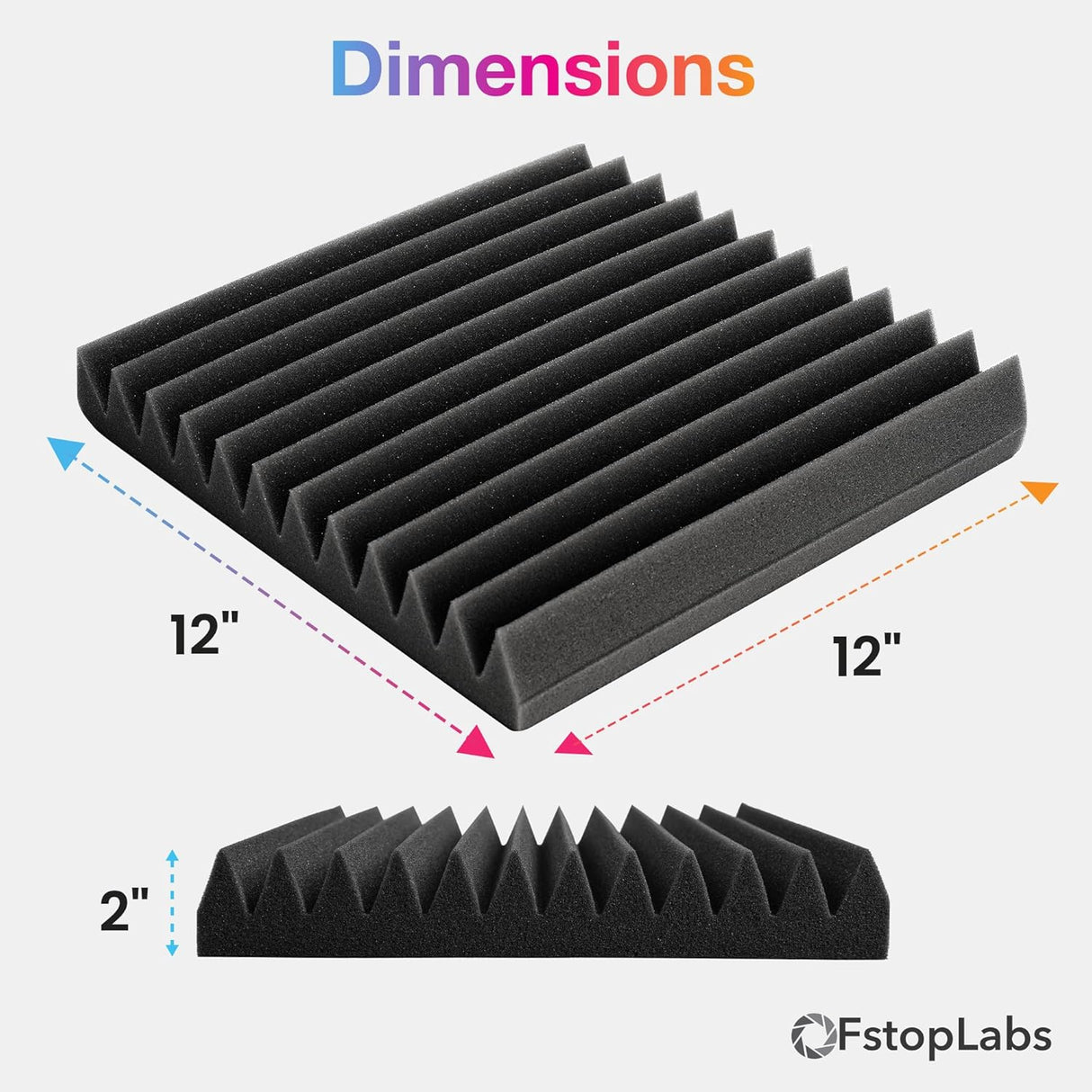 Paneles Acústicos Fstop Labs 2 x 12 Autoadhesivos Wedge