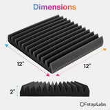 Paneles Acústicos Fstop Labs 2 x 12 Autoadhesivos Wedge