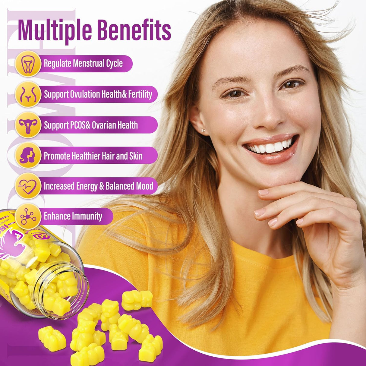 Suplemento de Inositol con Vitamina D3 y Magnesio, 30 días