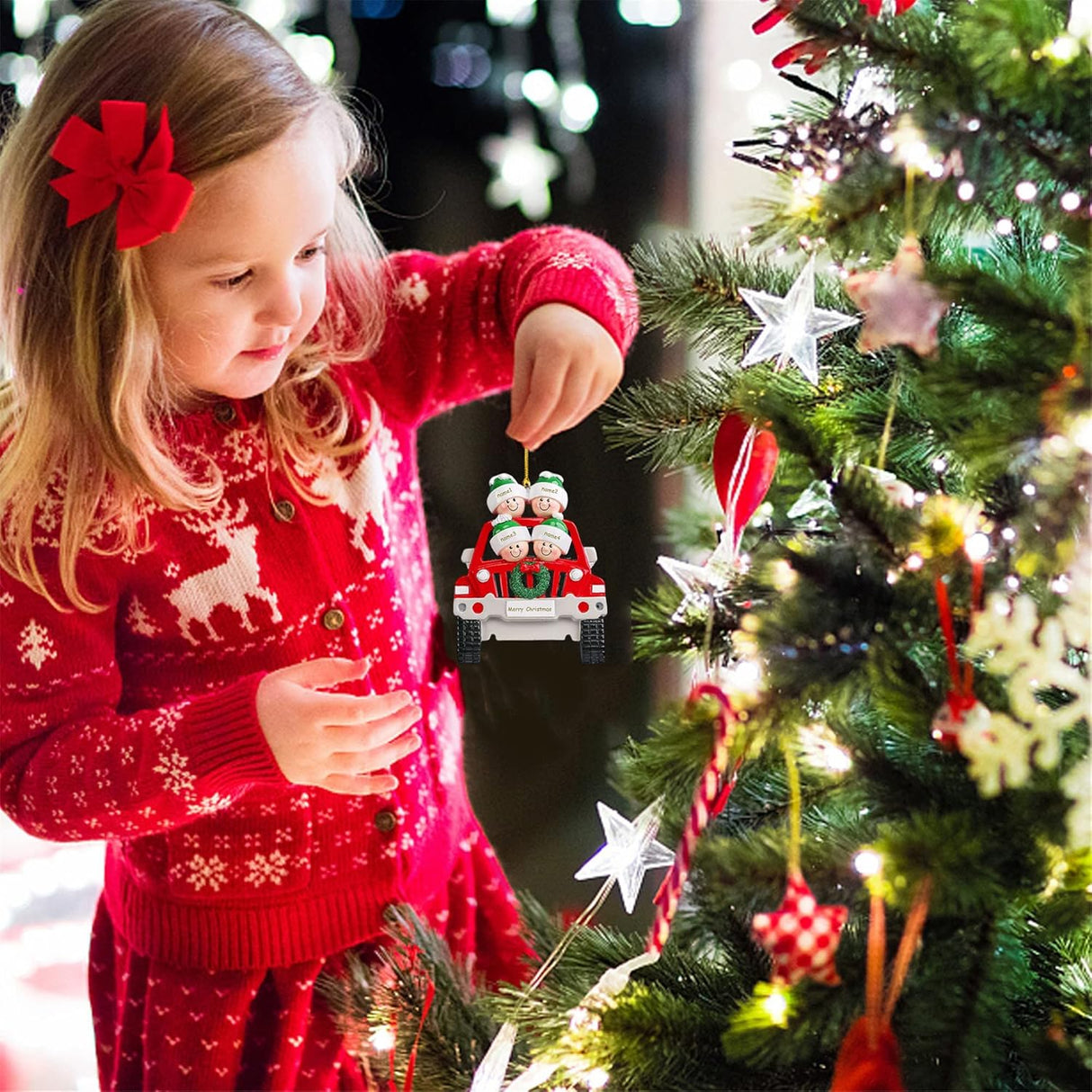 Adornos Navideños Personalizados Jewelstruck para 6 Nombres