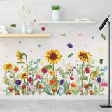 Pegatinas de pared de PVC con flores, margaritas, girasol