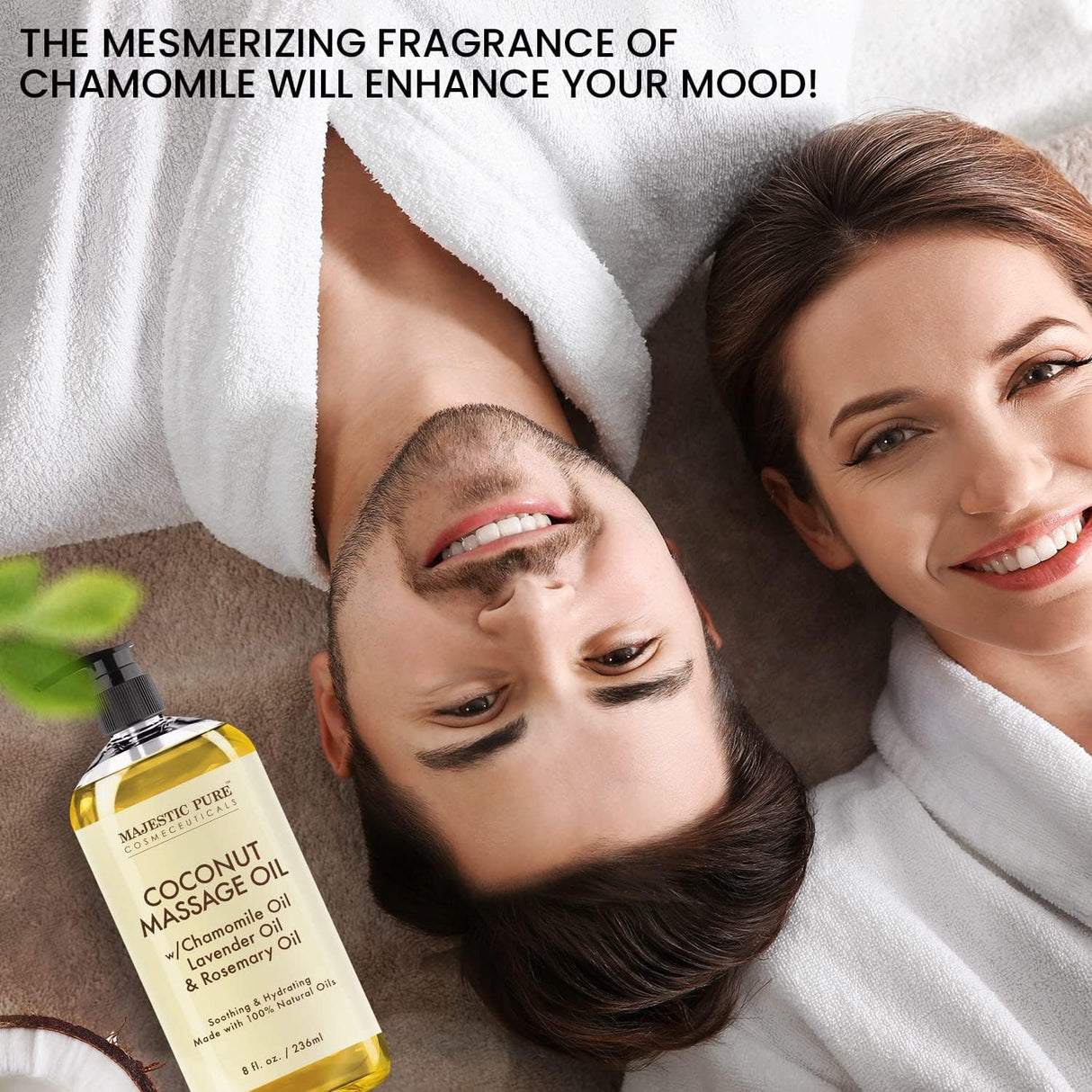 Aceite de masaje de coco con aroma calmante MAJESTIC PURE