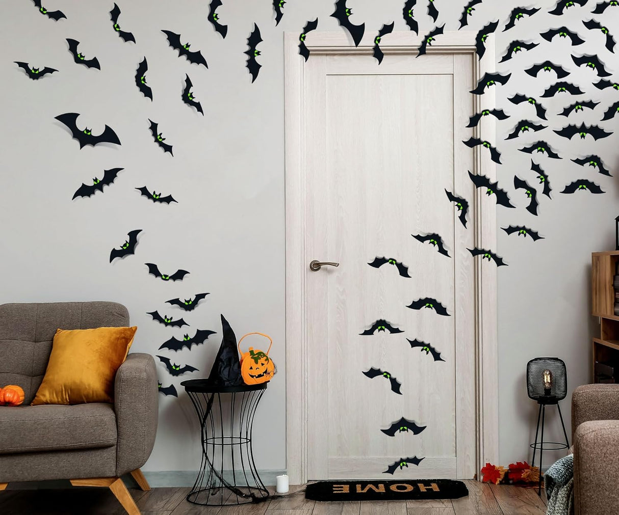 Decoraciones de Halloween - Murciélagos 3D 56 Pcs para Fiestas