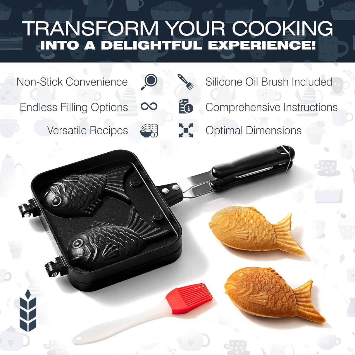Máquina de Waffles de Pescado KUHA - Antiadherente, Recetas