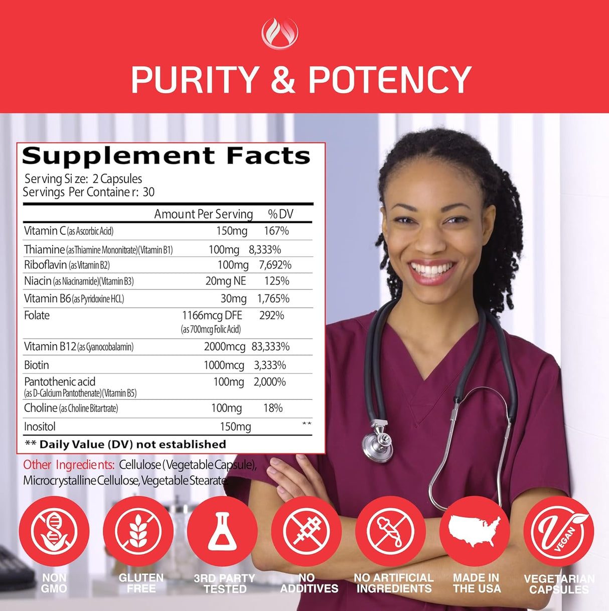 Enclare Nutrición B12 y Complejo B con C, Energía y Apoyo