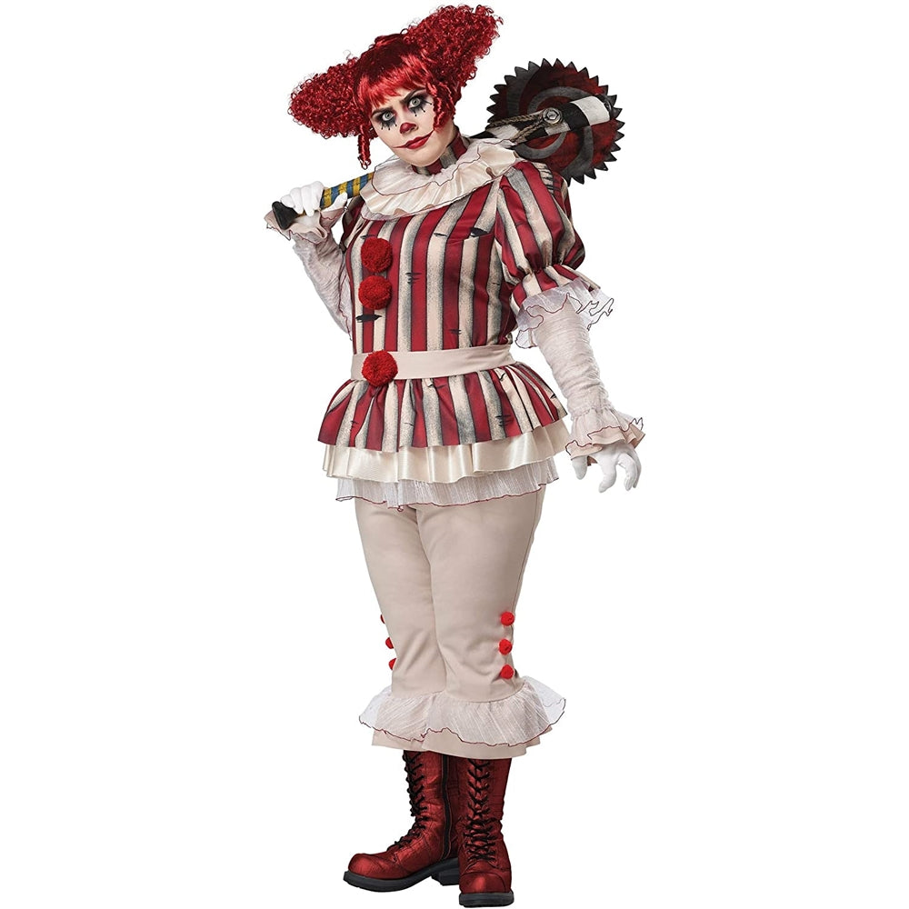 Disfraz de payaso sádico para mujer talla X
