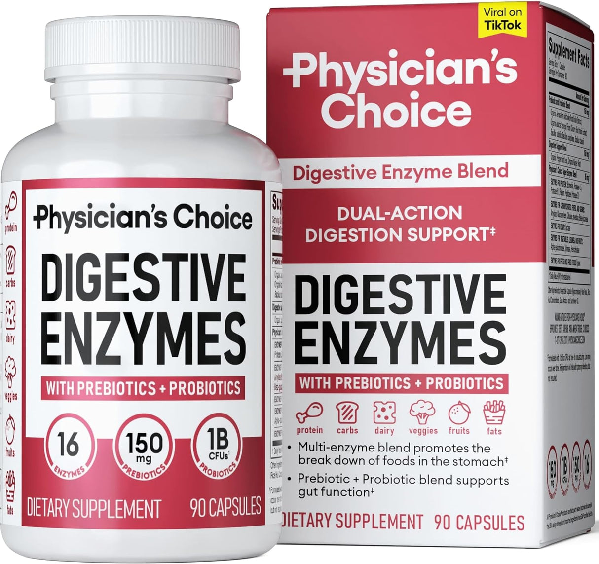 Suplemento Enzimas digestivas múltiples bromelina prebiótico