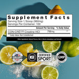 Creatina HCl en polvo, soporte muscular y cognitivo, NSF 100 srv
