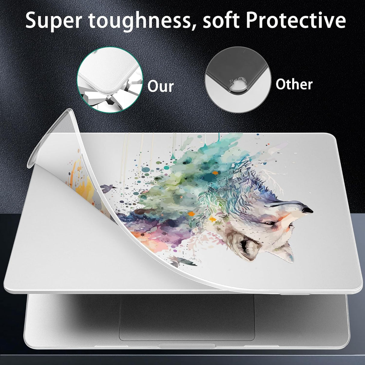 Case rígido para MacBook Pro 14 Wolf M4 M3 M2 M1