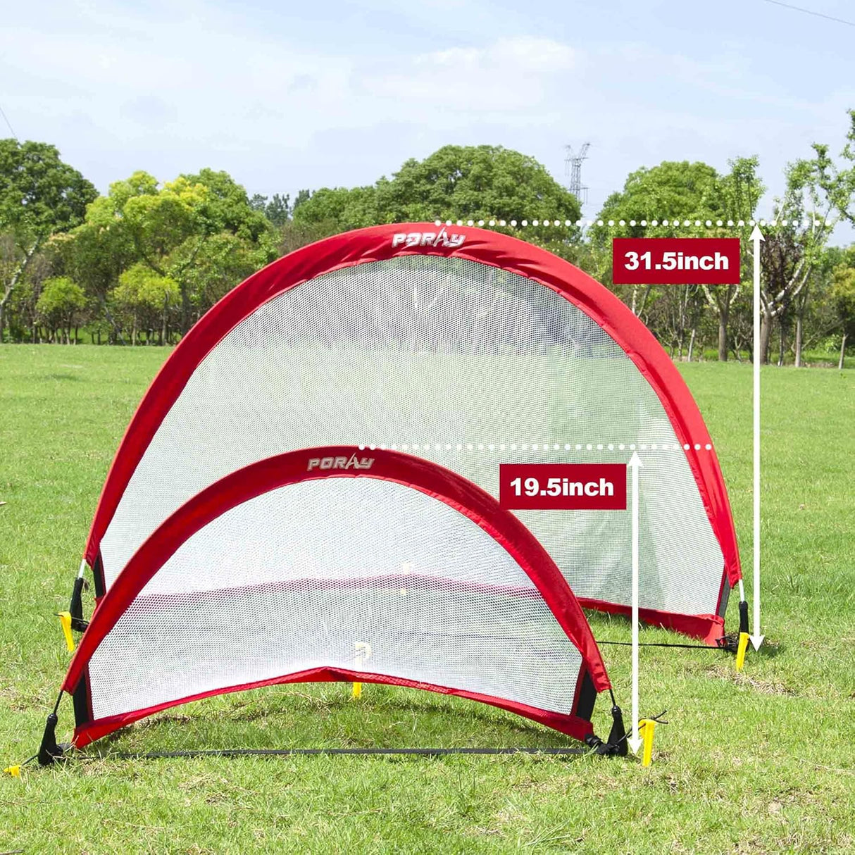 porayhut Red de fútbol desplegable para niños juego de dos