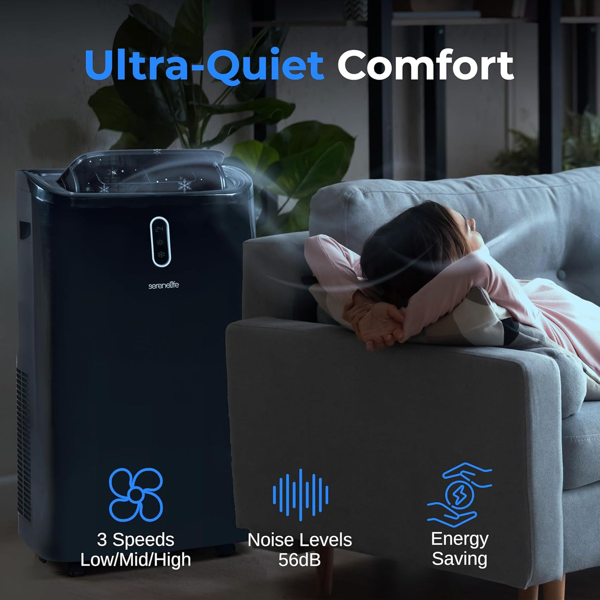 Aire acondicionado portátil SereneLife 12000 BTU SLPAC242B