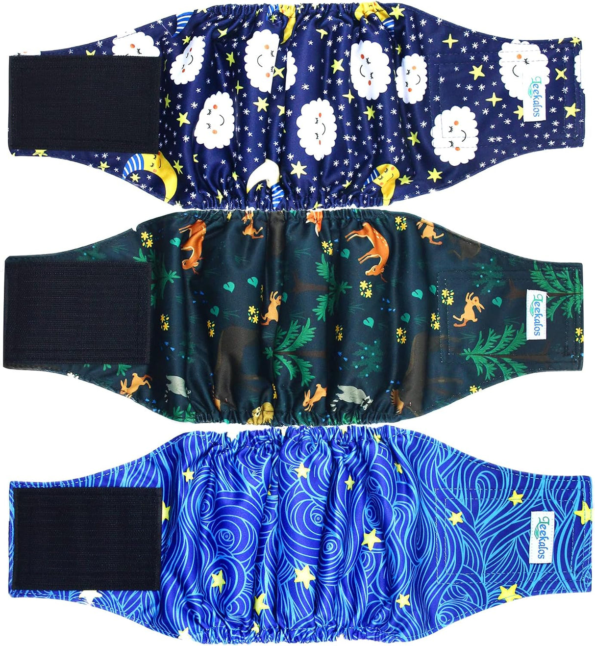Leekalos Pañales para perros machos (paquete 3)(cielo, S)