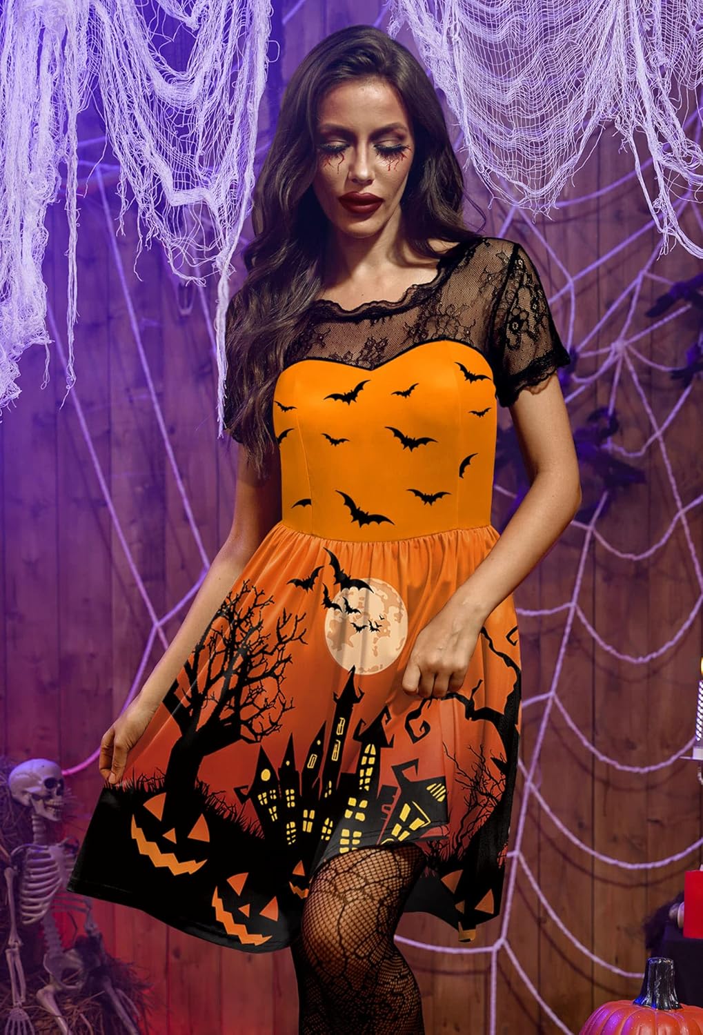 Disfraces de Halloween naranja talla S