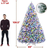 Árbol de Navidad Artificial Yaheetech 9ft con luces LED multicolor