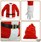 Traje de Papá Noel de terciopelo para adultos Talla L 10 pza